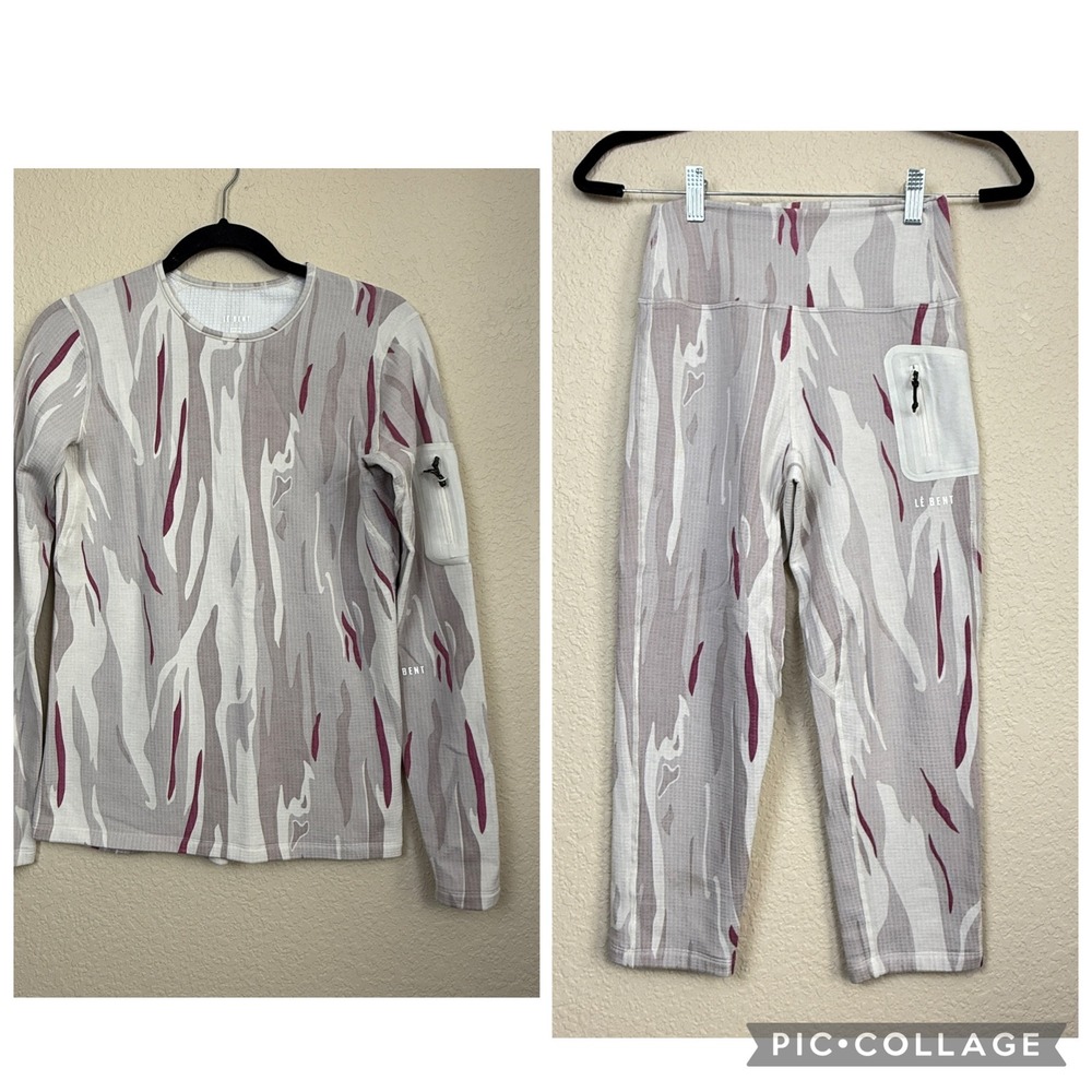 Le Bent Women's Heavyweight Base Layer Set Pearl Gum Snow Wool Bamboo Ski 280g M